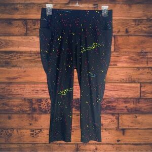 5 for $25🔥Lane Bryant LIVI Paint Splatter Black Leggings Size 14/16